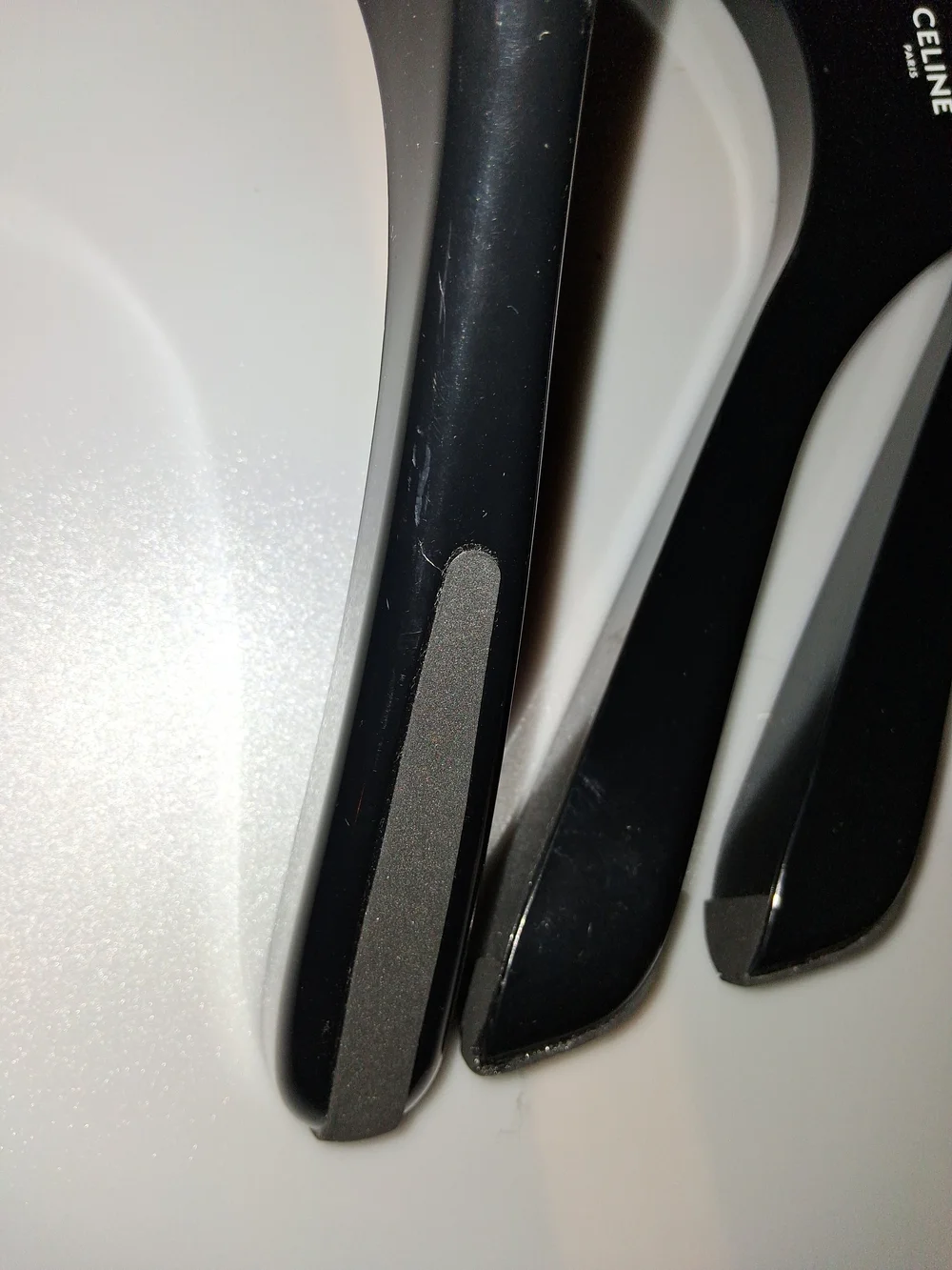 Celine Black Logo Plastic Hangers - Glossy Set LOT OF 5